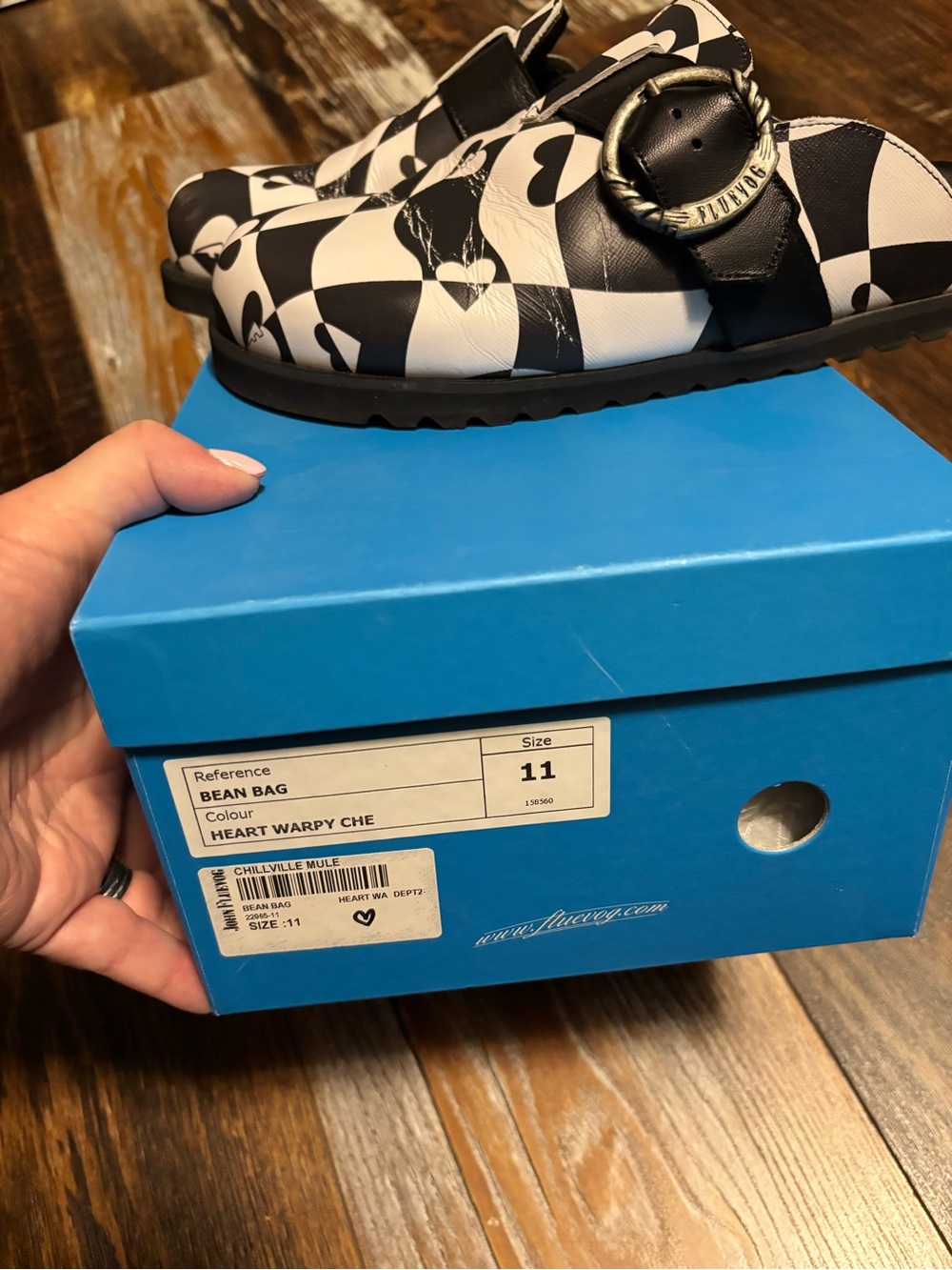 John Fluevog Bean Bag Checkered Mule